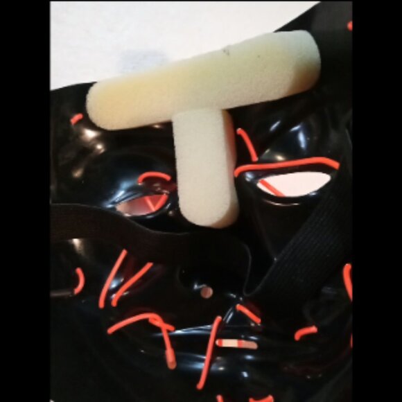 Purge Rave Party Red Light Up Stitches Scary LED MASK Costume Cosplay Halloween - Picture 10 of 10